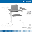 Blood Drawing Chair McKesson 1 Straight Arm / 1 Flip Up Arm Gray