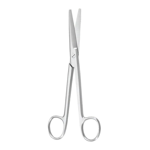 Dissecting Scissors McKesson Argent™ Mayo 6-3/4 Inch Length OR / Surgical Grade German Stainless Steel NonSterile Finger Ring Handle Curved, Beveled Blunt Tip / Blunt Tip