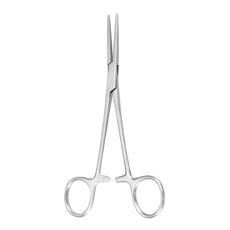 Hemostatic Forceps McKesson Argent™ Crile 6-1/4 Inch Length OR / Surgical Grade German Stainless Steel NonSterile Locking Finger Ring Handle Straight Serrated Tips