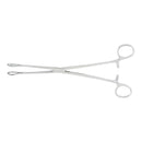 Sponge Forceps McKesson Argent™ Foerster 9-1/2 Inch Length OR / Surgical Grade German Stainless Steel NonSterile Locking Finger Ring Handle Straight Fenestrated Serrated Oval Tips