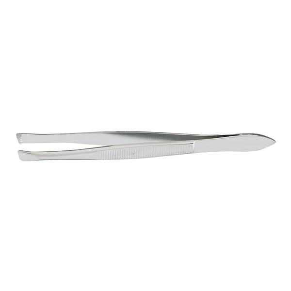 Cilia Forceps McKesson Bergh 3-1/2 Inch Length Floor / Office Grade Pakistani Stainless Steel NonSterile NonLocking Thumb Handle Straight Serrated Tips