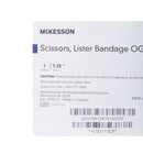 Bandage Scissors McKesson Lister 7-1/4 Inch Length Office Grade Stainless Steel NonSterile Finger Ring Handle Angled Blunt Tip / Blunt Tip
