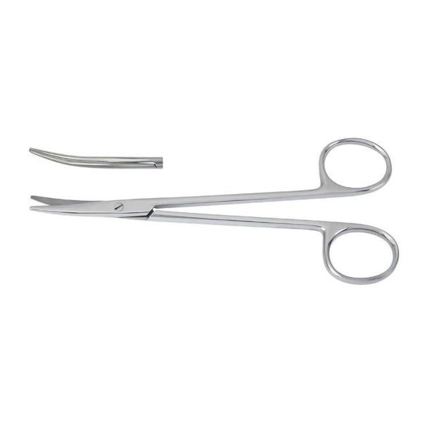 Dissecting Scissors McKesson Mayo 5-1/2 Inch Length Floor / Office Grade Pakistani Stainless Steel NonSterile Finger Ring Handle Curved, Beveled Blunt Tip / Blunt Tip