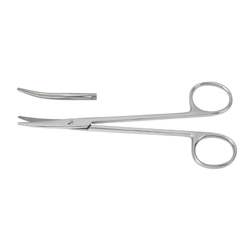 Dissecting Scissors McKesson Mayo 5-1/2 Inch Length Floor / Office Grade Pakistani Stainless Steel NonSterile Finger Ring Handle Curved, Beveled Blunt Tip / Blunt Tip