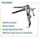 Vaginal Speculum McKesson Pederson NonSterile Office Grade Stainless Steel Small Double Blade Duckbill Reusable Without Light Source Capability