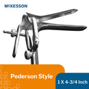 Vaginal Speculum McKesson Pederson NonSterile Office Grade Stainless Steel Large Double Blade Duckbill Reusable Without Light Source Capability