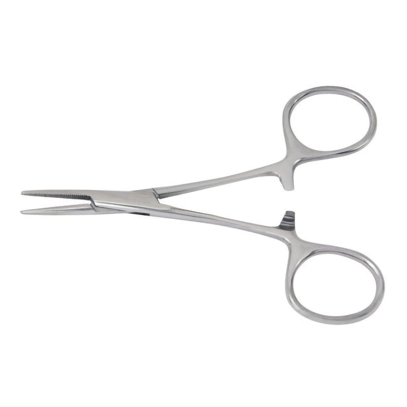 Mosquito Forceps McKesson Hartmann 3-1/2 Inch Length Floor / Office Grade Pakistani Stainless Steel NonSterile Locking Finger Ring Handle Straight Serrated Tips