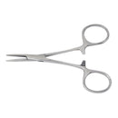 Mosquito Forceps McKesson Hartmann 3-1/2 Inch Length Floor / Office Grade Pakistani Stainless Steel NonSterile Locking Finger Ring Handle Curved Serrated Tips