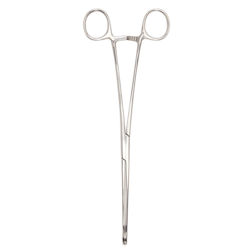Sponge Forceps McKesson Foerster 9-1/2 Inch Length Floor / Office Grade Pakistani Stainless Steel NonSterile Locking Finger Ring Handle Straight Fenestrated Serrated Oval Tips