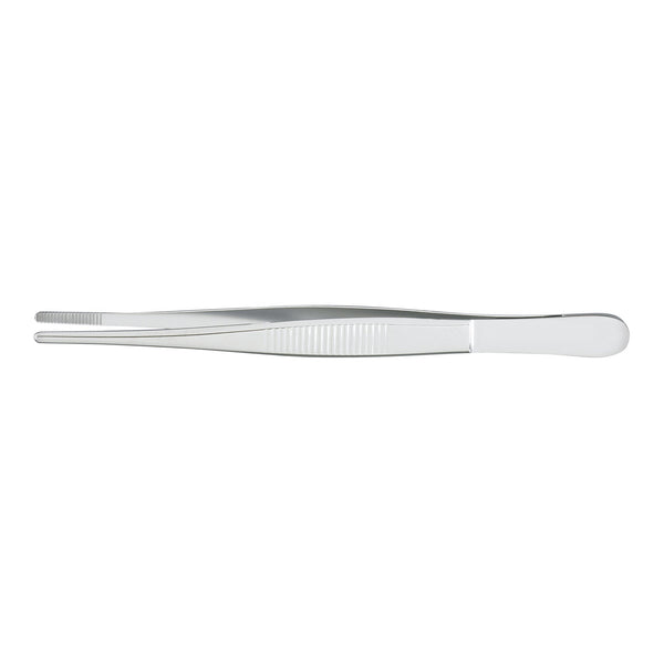 Dressing Forceps McKesson 5-1/2 Inch Length Floor / Office Grade Pakistani Stainless Steel NonSterile NonLocking Thumb Handle Straight Serrated Tips
