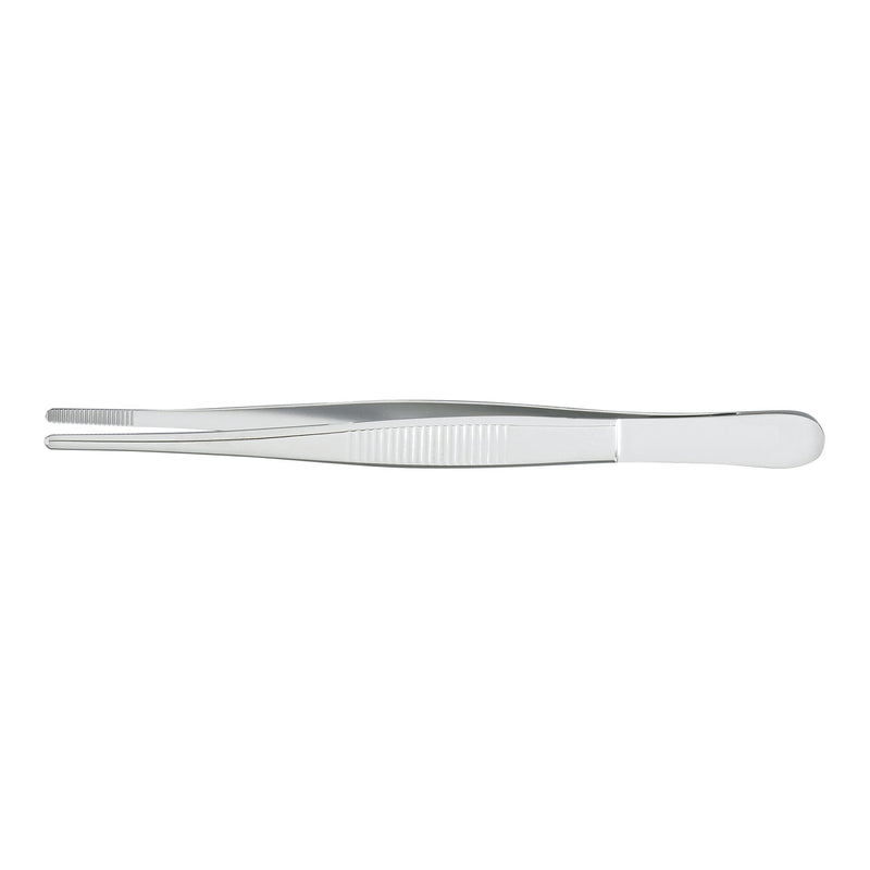 Dressing Forceps McKesson 5-1/2 Inch Length Floor / Office Grade Pakistani Stainless Steel NonSterile NonLocking Thumb Handle Straight Serrated Tips