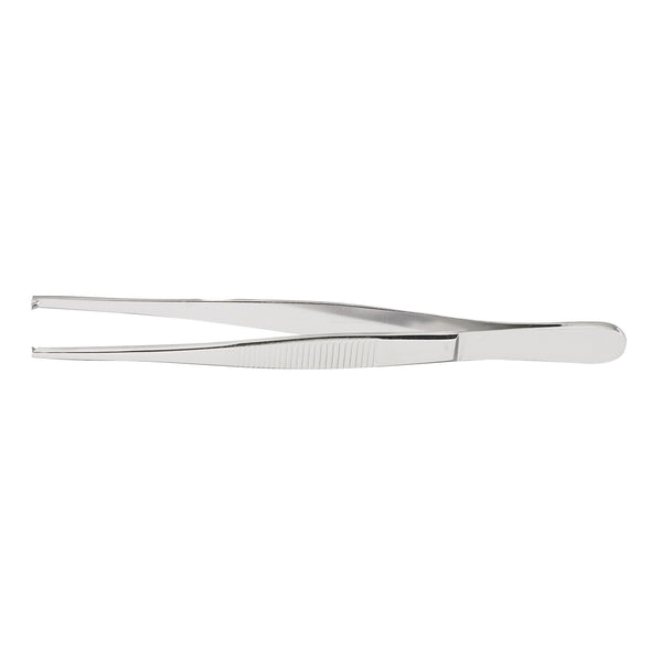 Tissue Forceps McKesson 4-1/2 Inch Length Floor / Office Grade Pakistani Stainless Steel NonSterile NonLocking Thumb Handle Straight 1 X 2 Teeth