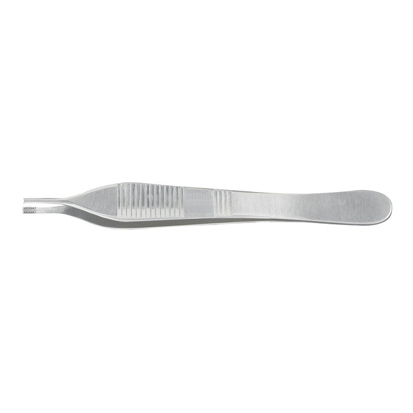 Tissue Forceps McKesson Adson-Brown 4-3/4 Inch Length Floor / Office Grade Pakistani Stainless Steel NonSterile NonLocking Thumb Handle Straight 7 X 7 Side Grasping Teeth