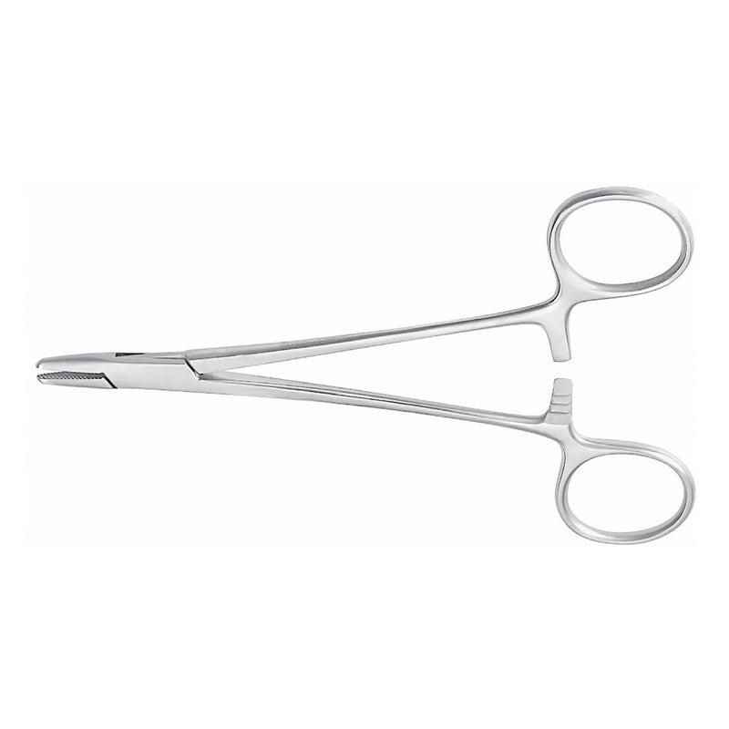 Needle Holder McKesson Baumgartner 5-1/2 Inch Length Serrated Jaws Finger Ring Handle