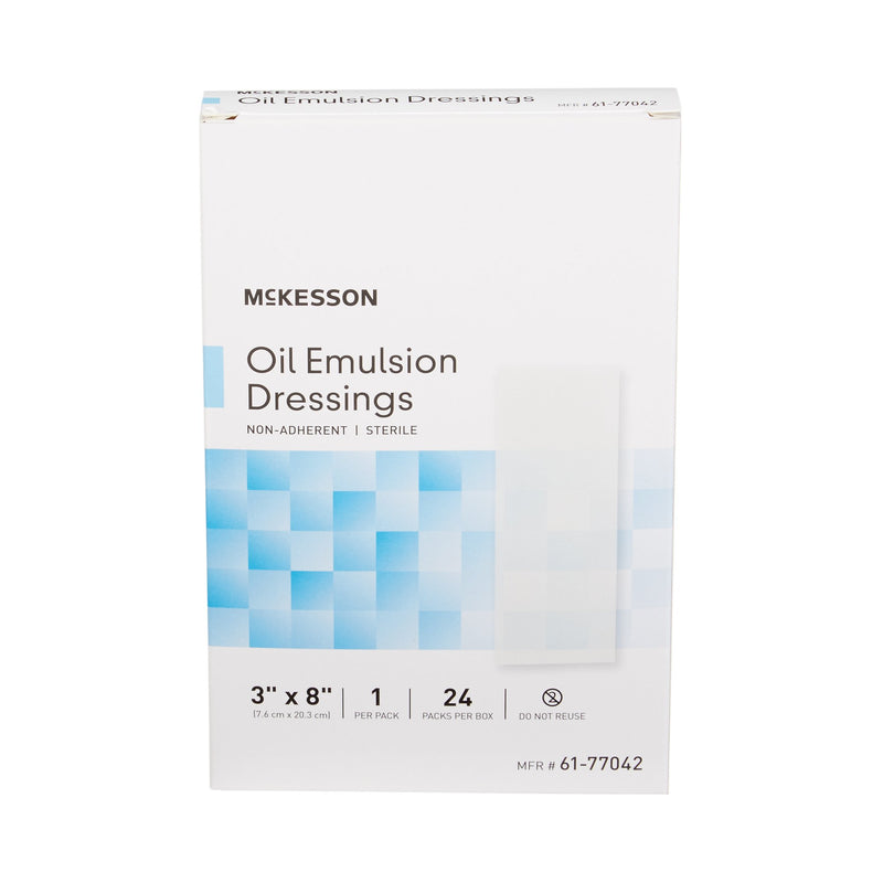 Oil Emulsion Impregnated Dressing McKesson Rectangle 3 X 8 Inch Sterile
