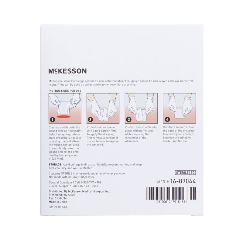 Island Dressing McKesson 4 X 4 Inch Square Sterile