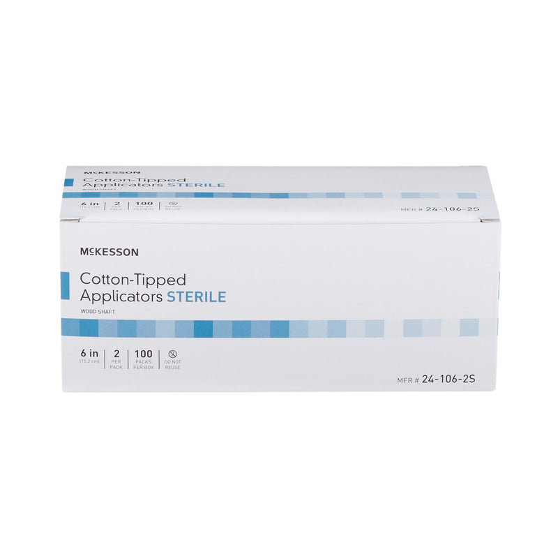 Swabstick McKesson Cotton Tip Wood Shaft 6 Inch Sterile 2 per Pack
