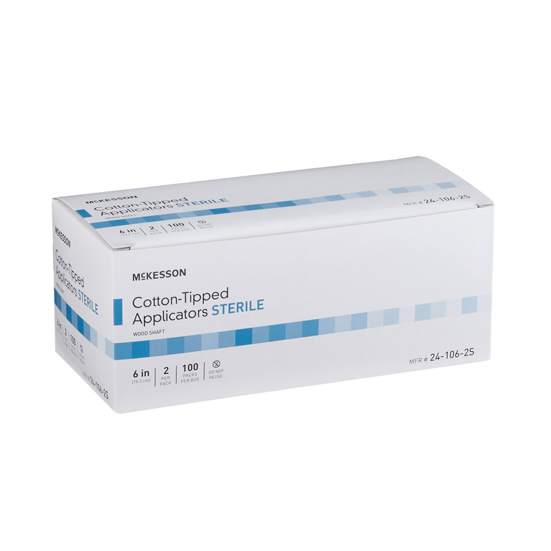Swabstick McKesson Cotton Tip Wood Shaft 6 Inch Sterile 2 per Pack