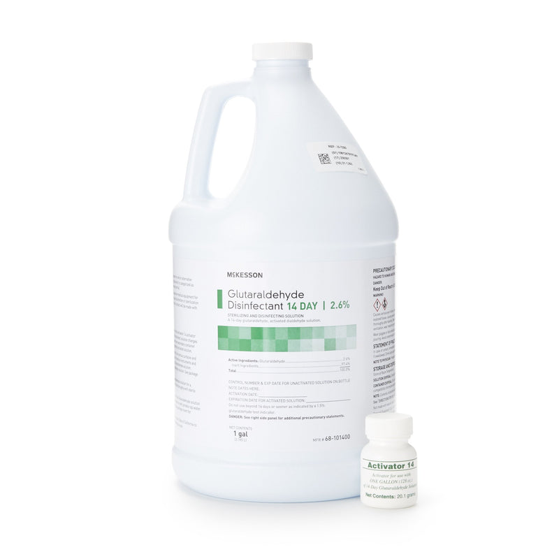 Glutaraldehyde High-Level Disinfectant McKesson 14 Day Activation Required Liquid 1 gal. Jug Reusable