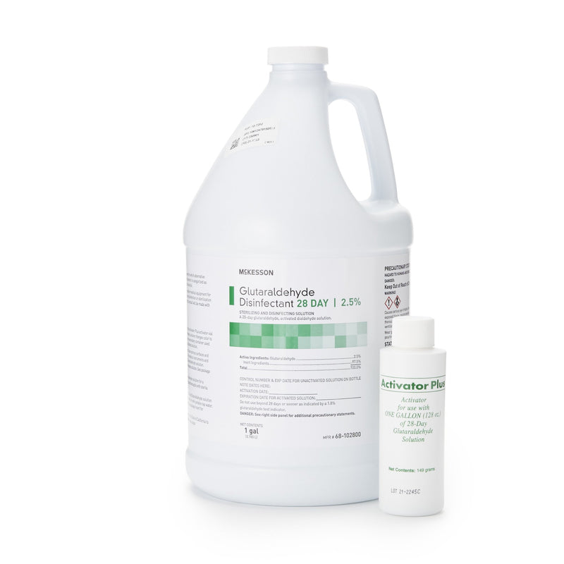 Glutaraldehyde High-Level Disinfectant McKesson 28 Day Activation Required Liquid 1 gal. Jug Reusable