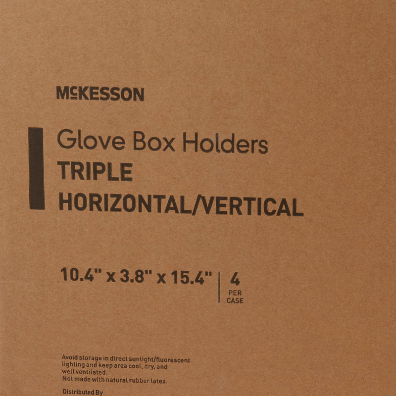Glove Box Holder McKesson Horizontal or Vertical Mounted 3-Box Capacity Clear 3-1/8 X 10-1/4 X 15-1/4 Inch Plastic