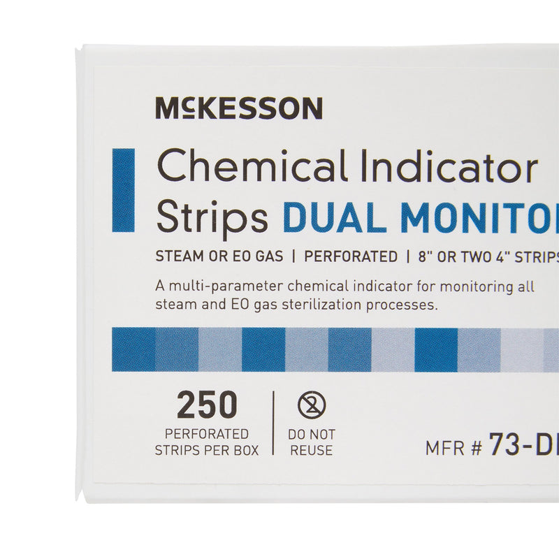 McKesson Sterilization Chemical Indicator Strip Steam / EO Gas 8 Inch Length
