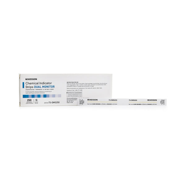 McKesson Sterilization Chemical Indicator Strip Steam / EO Gas 8 Inch Length