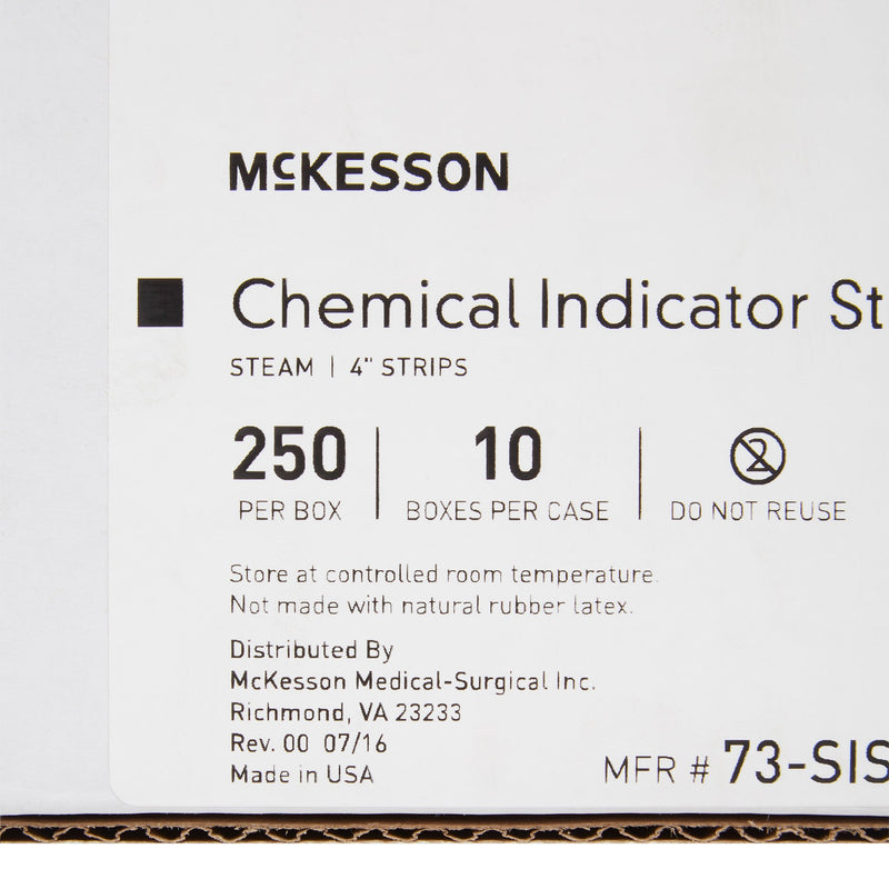 McKesson Sterilization Chemical Indicator Strip Steam 4 Inch Length