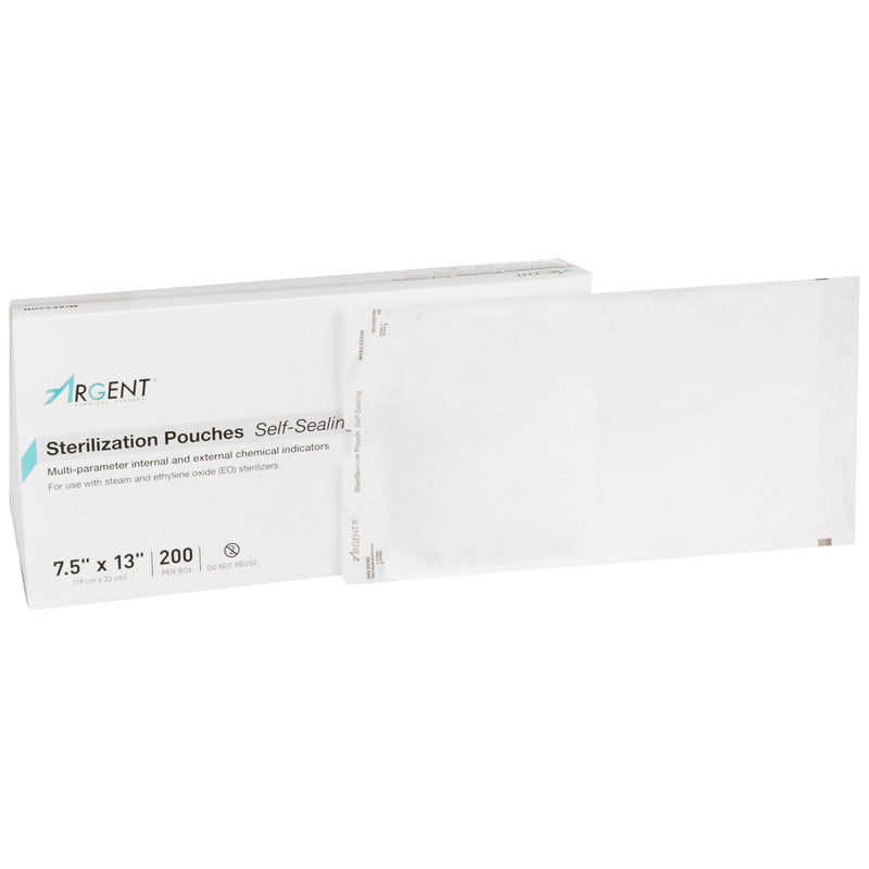 Sterilization Pouch McKesson Argent™ Sure-Check® Ethylene Oxide (EO) Gas / Steam 7-1/2 X 13 Inch Transparent / Blue Self Seal Paper / Film