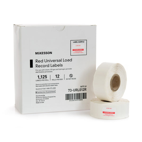 Sterilization Load Record Label McKesson Brand Steam / EO Gas / Sterrad® Sterilization System
