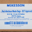 Biohazard Waste Bag McKesson 30 gal. Red Polyethylene 30 X 36 Inch