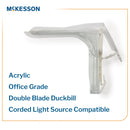 Vaginal Speculum McKesson Graves NonSterile Office Grade Acrylic Large Double Blade Duckbill Disposable Corded Light Source Compatible