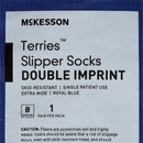 Slipper Socks McKesson Terries™ Unisex Adult Bariatric / X-Wide Double Tread Single Patient Use Royal Blue