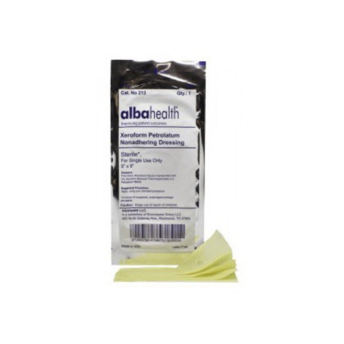 Dukal Impregnated Dressing Albahealth® Xeroform™ 5 x 9" Gauze Bismuth Tribromophenate / Petrolatum Sterile, 50/BX