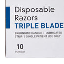 Personal Razor with Lubricating Strip McKesson Single Edge Triple Blade NonSterile Disposable