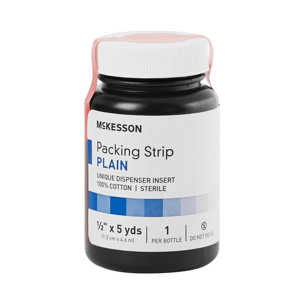 Wound Packing Strip McKesson Non-Impregnated 1/2 Inch X 5 Yard Sterile Plain