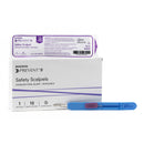 Safety Scalpel McKesson Prevent® B No. 15 Stainless Steel / Plastic Sensory Grip Handle Sterile Disposable