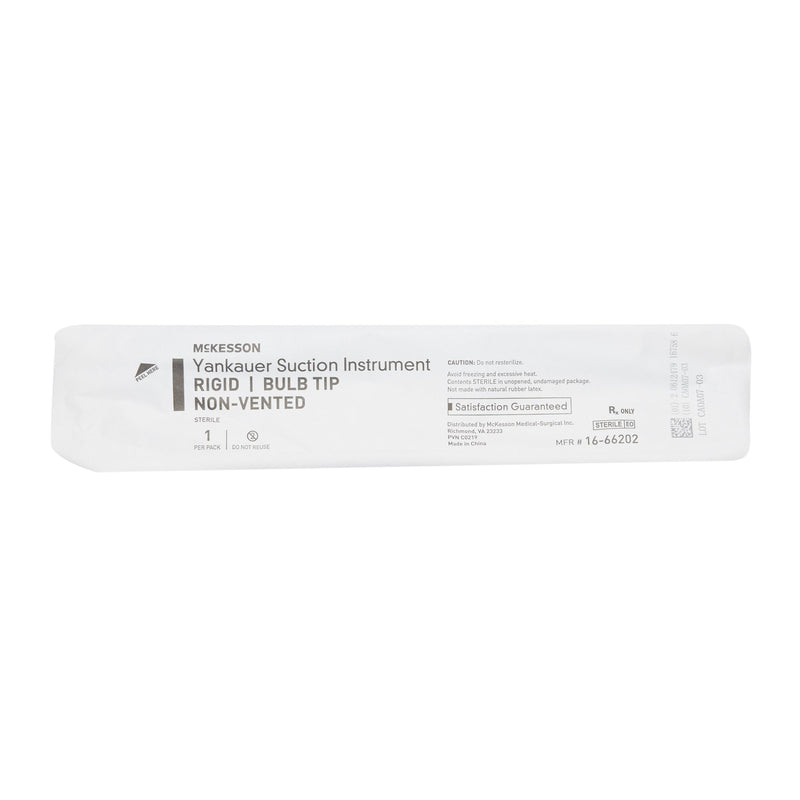 Suction Tube Handle McKesson Rigid Type Bulb Tip Yankauer Style Non-Vented Sterile