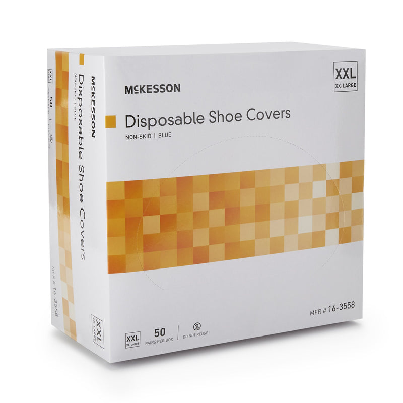 Shoe Cover McKesson 2X-Large Shoe High Nonskid Sole Blue NonSterile