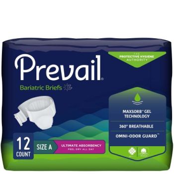 Prevail Bariatric Brief Size A 62" - 73", Case