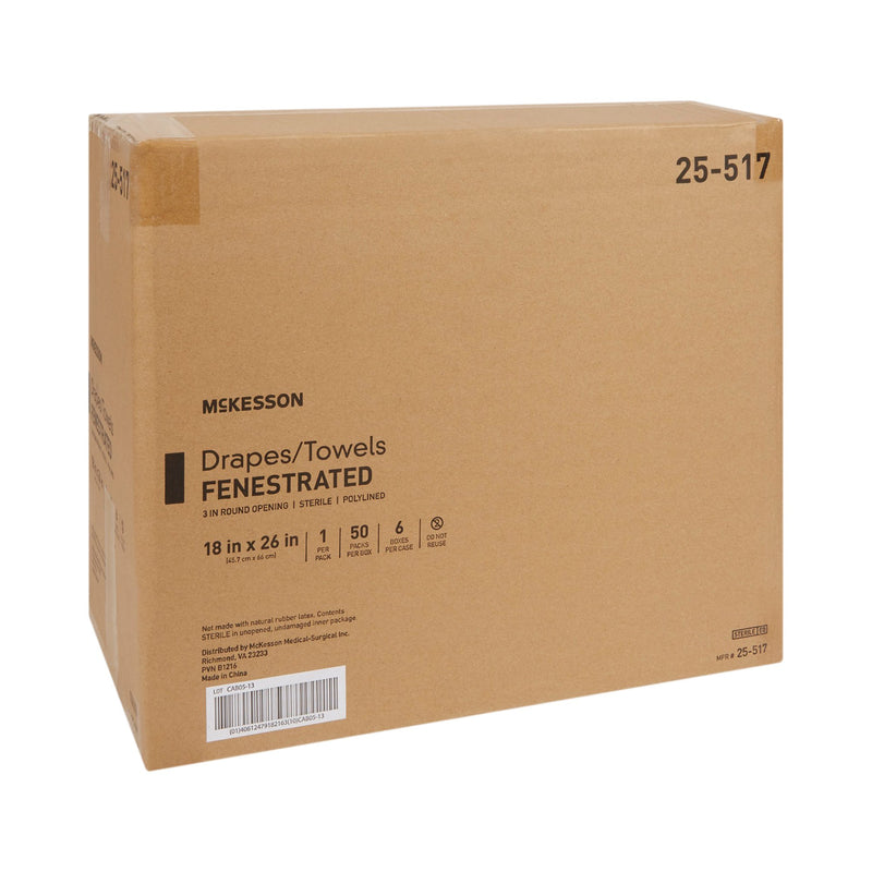 General Purpose Drape McKesson Poly Lined Towel Drape 18 W X 26 L Inch Sterile