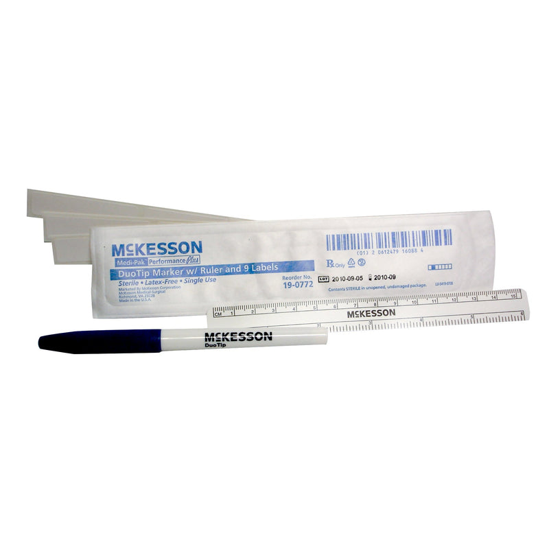 Skin Marker with Ruler and Labels Medi-Pak™ Performance Plus Prep-Resistant Gentian Violet Ink Sterile Full Size Dual Tip, Regular / Fine