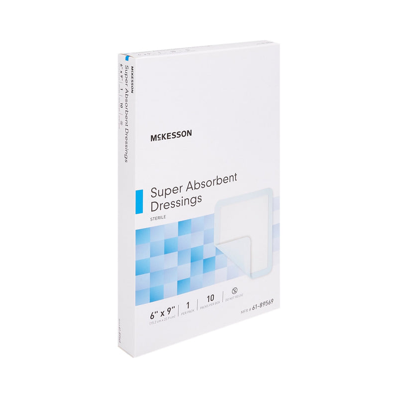 Super Absorbent Dressing McKesson 6 X 9 Inch Rectangle