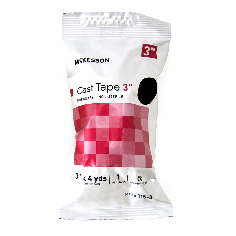 Cast Tape McKesson 3 Inch X 12 Foot Fiberglass Black
