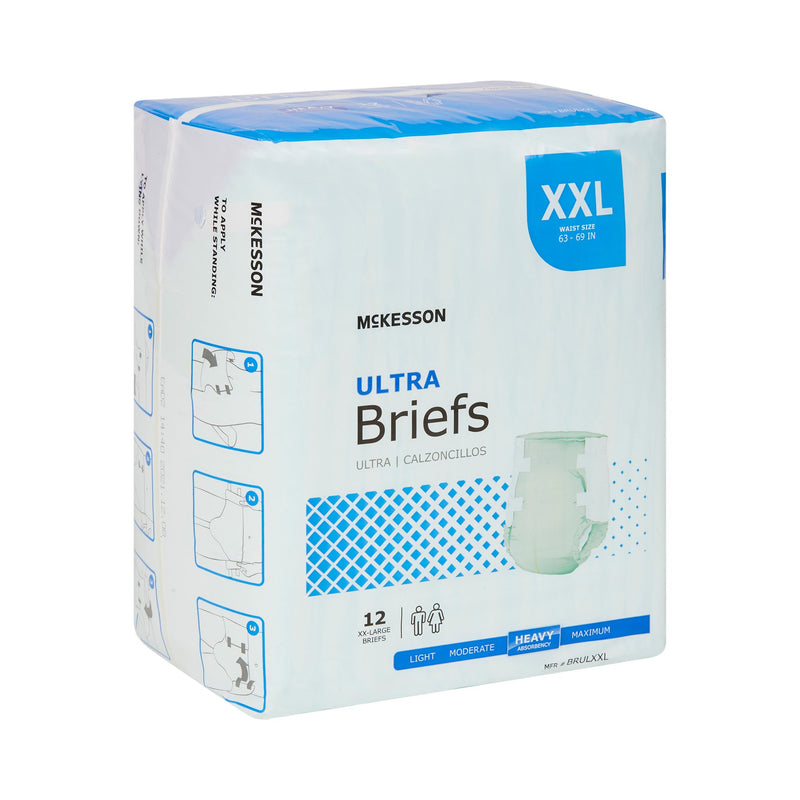 Unisex Adult Incontinence Brief McKesson Ultra 2X-Large Disposable Heavy Absorbency