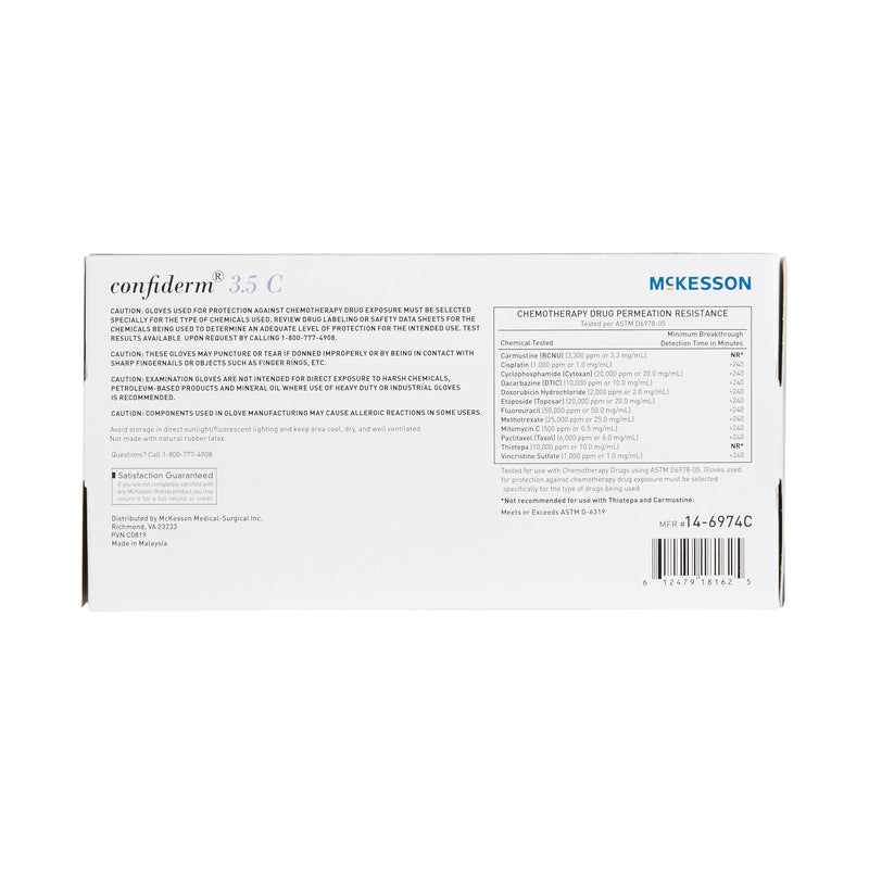 Exam Glove McKesson Confiderm® 3.5C Small NonSterile Nitrile Standard Cuff Length Textured Fingertips Blue Chemo Tested