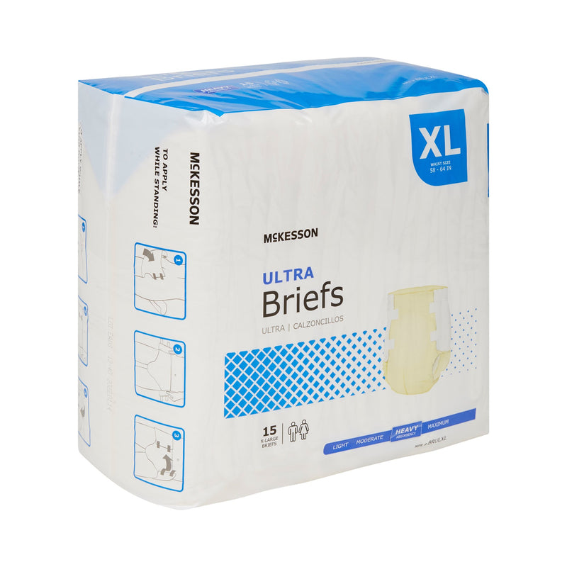 Unisex Adult Incontinence Brief McKesson Ultra X-Large Disposable Heavy Absorbency