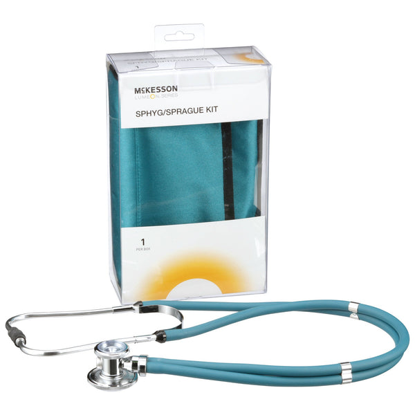 Reusable Aneroid / Stethoscope Set McKesson Brand 23 to 33 cm Adult Cuff Dual Head Sprague Stethoscope Pocket Aneroid