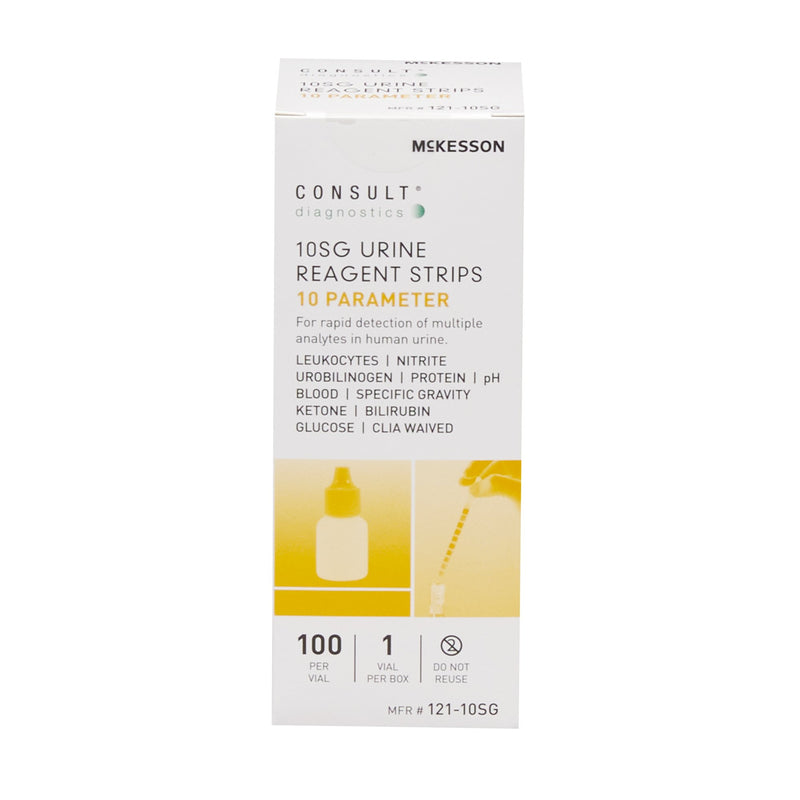 Urinalysis Reagent McKesson Consult™ Bilirubin, Blood, Glucose, Ketone, Leukocytes, Nitrite, pH, Protein, Specific Gravity, Urobilinogen For McKesson 120 / McKesson CONSULT U120 Ultra Urine Analyzer (MFR