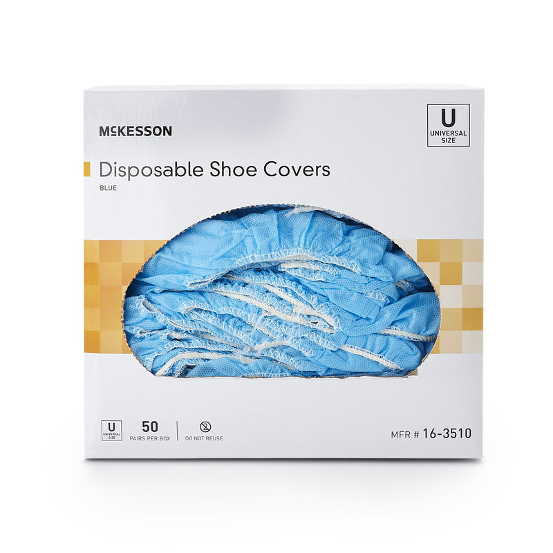 Shoe Cover McKesson One Size Fits Most Shoe High Nonskid Sole Blue NonSterile